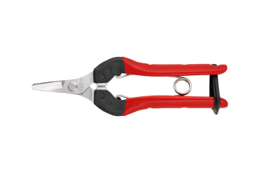 FELCO 320 | Ernte- und Leseschere, Stahlgriffe, gebogene vernickelte Klinge, 154 mm | quer